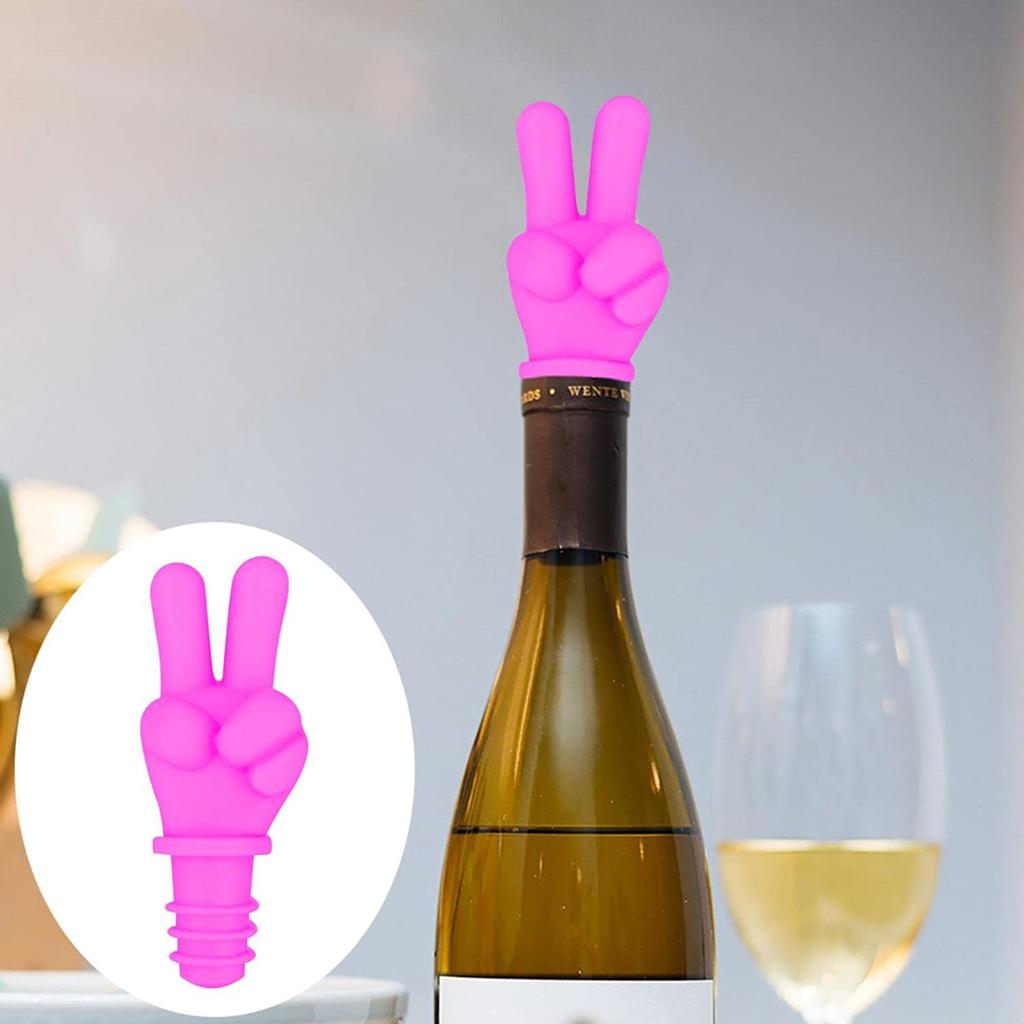Silicone Bottle Stopper Creative Finger Shape Wine Bottle Sealer Reusable Airtight Seal for Food Storage Glass Bottles and Spice Jars