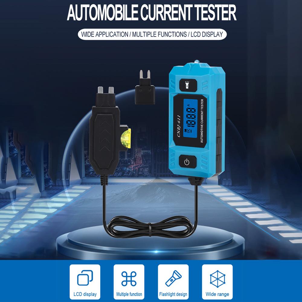 Automobile Current Tester with Backlight LCD Display LED Light Car Gauge for Current Detection