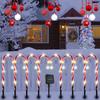 Solar Powered Candy Cane Lights Christmas Candy Cane Lights Star Ground Inserted Lights Outdoor Christmas Day