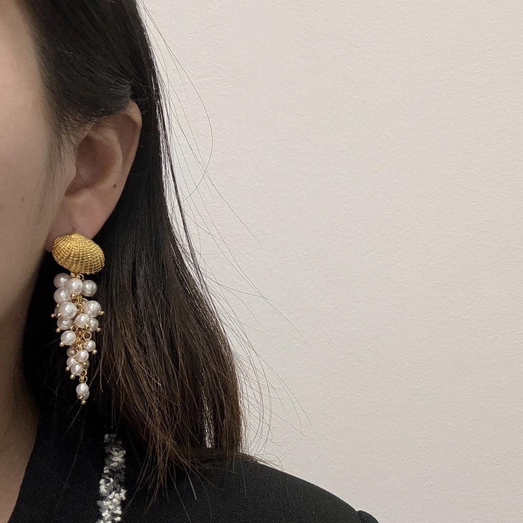 Винтажные легкие средневековые ретро-серьги с бахромой в нежном стиле, французские ретро-серьги с длинным жемчугом премиум-класса