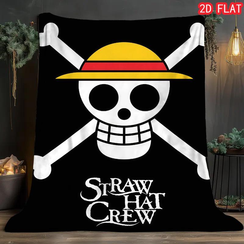 One Piece Festival Flannel Blanket Soft Warm Printed for Holiday Home Decor THW