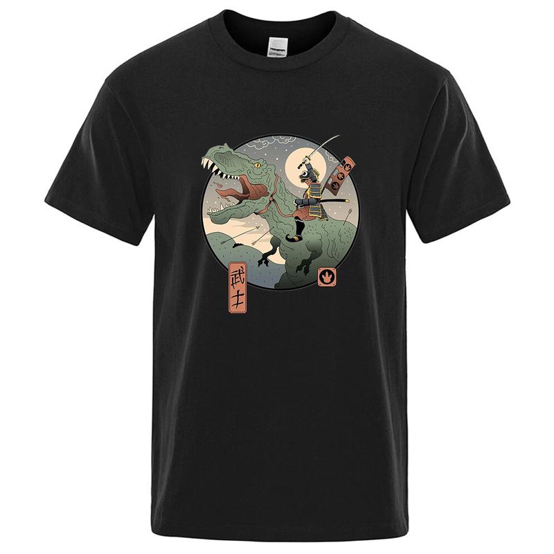Summer Mens Tshirt High Quality 100 Cotton Anime Dinosaur Printing Casual Cool Loose Oneck Men Tshirt Male Tops for Men