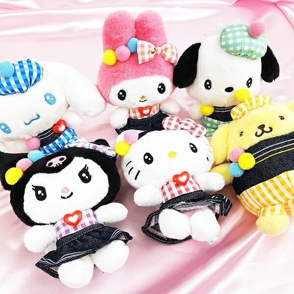 Sanrio Pompompurin Gingham Denim Mascot Plush Sanrio