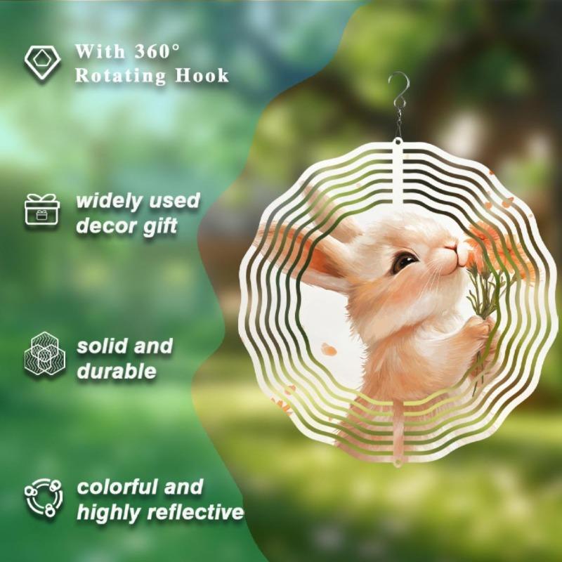 10-дюймовый подвесной ветряной спиннер с крючком на 360 градусов для декора балкона и сада, весенне-летнее уличное украшение, металлические колокольчики для дома