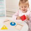 Деревянная доска для царапания с сопоставлением форм и цветов, Монтессори, детская головоломка, геометрические познавательные игрушки для раннего развития, TMZ