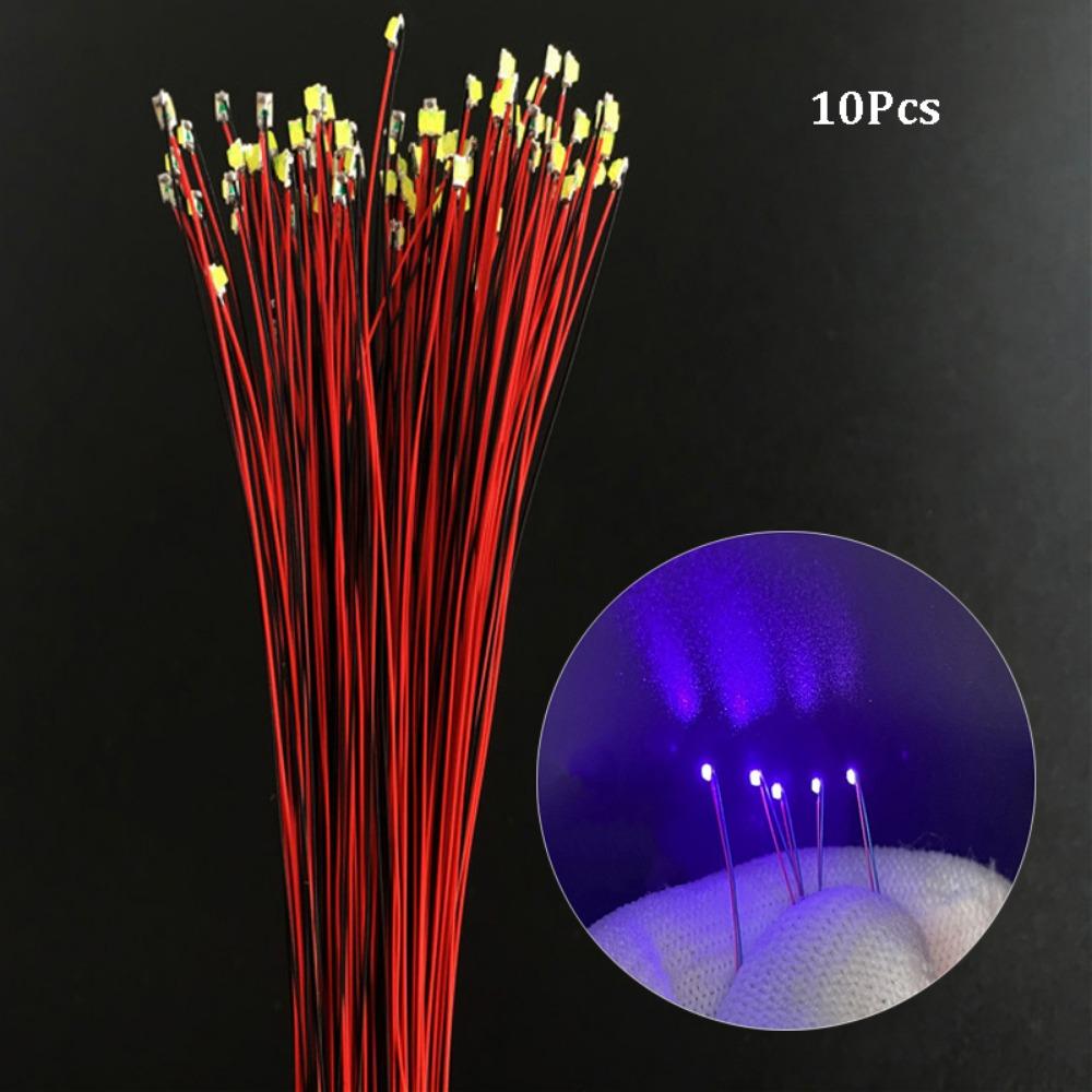 10Pcs Red Black Line 0805LED SMD Wire Light HO N OO Scale Pre-soldered Micro Railway Decoration