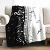 Music Blanket Gift, Abstract Piano Music Notes Decorative Home Fur Blanket, Soft and Comfortable Lightweight Blanket
