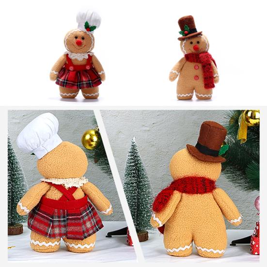 Пряничный человечек, мягкая плюшевая праздничная декоративная подушка, домашний декор, плюшевая мультяшная фигурка мальчика и девочки, украшение на рождественскую елку