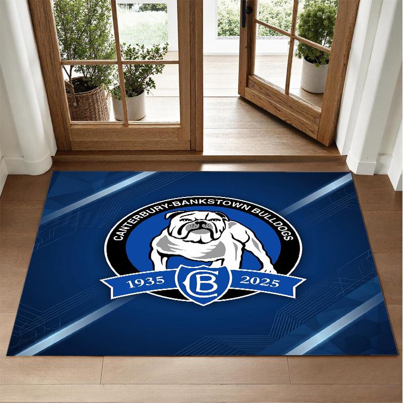 Canterbury-Bankstown Bulldogs Design Crystal Velvet Rug Soft Decorative Mat for Bedroom Entrance