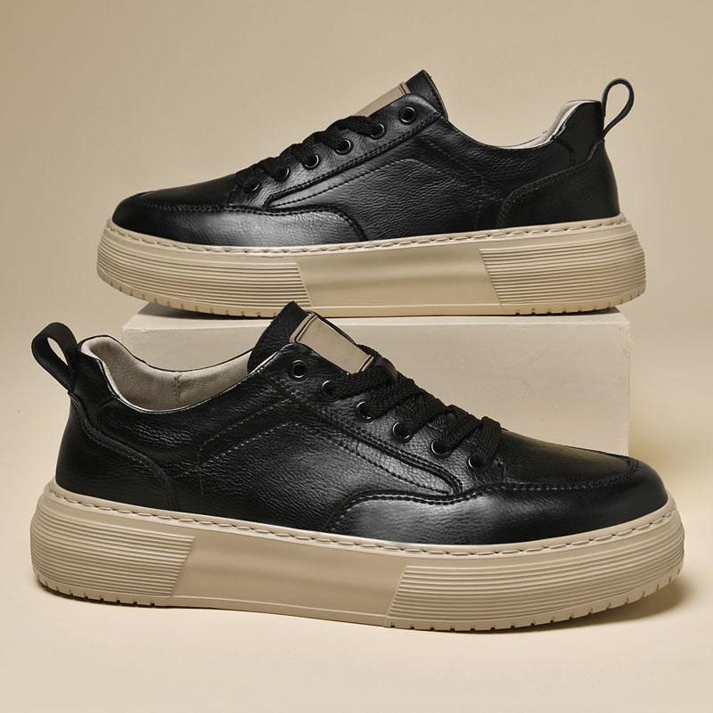 New Luxury Brand Men's Sneakers Classic Genuine Leather Casual Shoes Outdoor Vulcanize Shoes for Men Light Skateboard Footwear