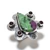Ruby in Zoisite,Amethyst  Handmade 925 Sterling Silver Ring Size 9 y1w44