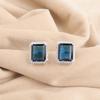London Blue Topaz Gemstone 925 Stamped Silver Jewelry Zircon Stud Earrings 0.57" CZE-6-10