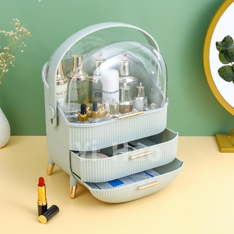 Модный большой вместительный ящик для хранения косметики, водостойкий пылезащитный настольный органайзер для ванной комнаты, органайзер для косметики, ящик для хранения ухода за кожей