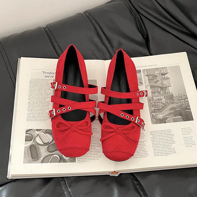 French retro design square head ballet Mary Jane shoes women's 2025 summer new small leather shoes with skirt