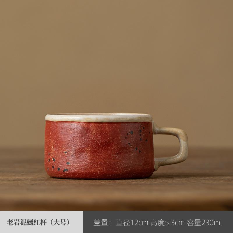 Керамическая чашка из каменной массы ручной работы в японском стиле, чашка для одинарного эспрессо, минималистичная чашка для турецкого кофе, глазурованная красная, рождественский подарок