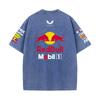 Летний гоночный костюм Формулы 1 Команда Red Bull Vestapan Униформа Короткий рукав Винтажная стирка Футболка Футболка с круглым вырезом