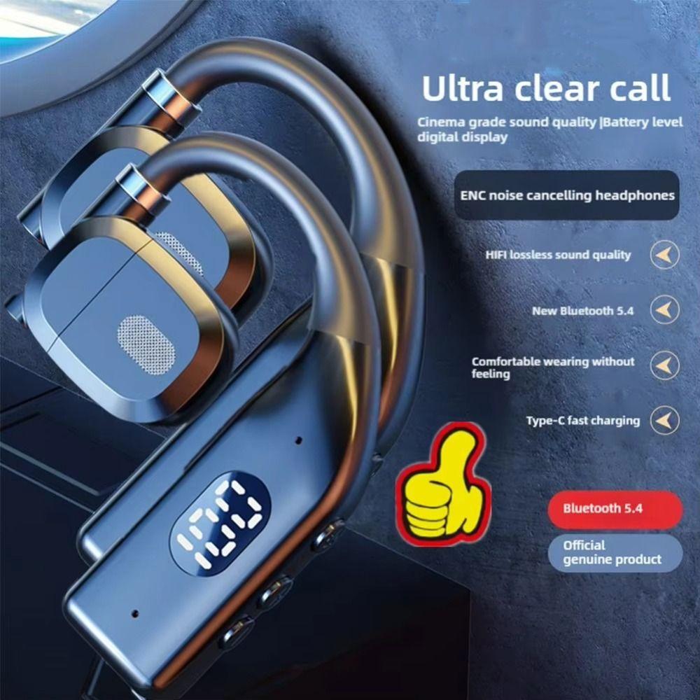 Bluetooth 5.4 Gaming Headset With Microphone HiFi Stereo Earbuds Sports Headset Earhook  Gaming