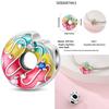Copper Heart Color Changing Rose Pink Charms Beads Original Bracelet Diy Fine Jewelry Gifts For Women