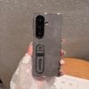 Для чехла на телефон Samsung Galaxy Z Fold 8 7 6 5 4 3, ощущение как кожа, гальванизированная ПК-кожа, кольцо-подставка для пальца,