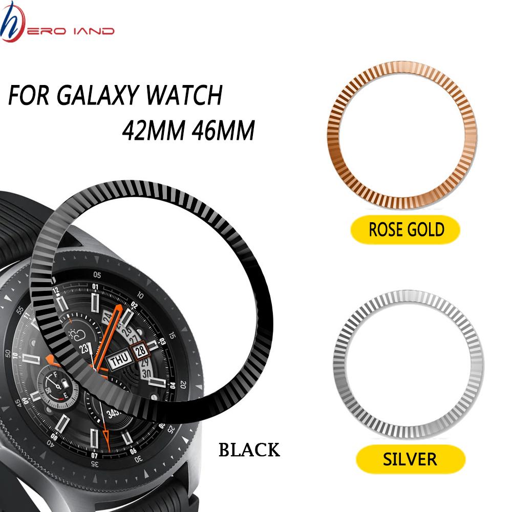 Metal Bezel For Samsung Galaxy Watch 46mm/42mm Case Gear S3 Frontier/ S2 Classic Sport Adhesive Cover Band Strap Accessories