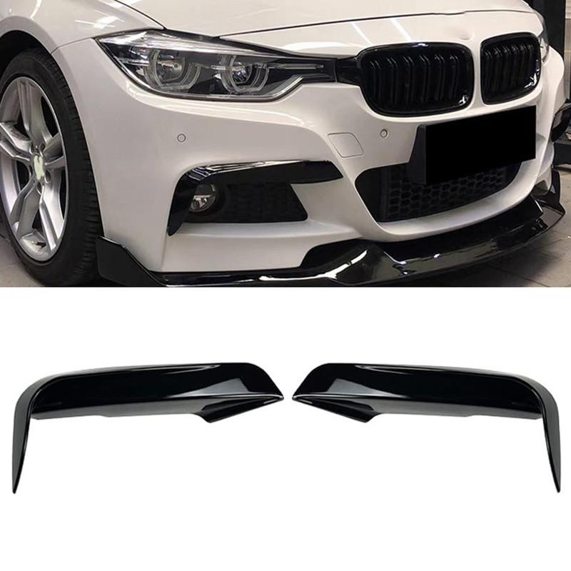 1 Pair Glossy Black/Carbon Fiber Look Car Fog Light Frame Cover Trim Fit for BMW 3 Series F30 F31 M Sport 2012-2019