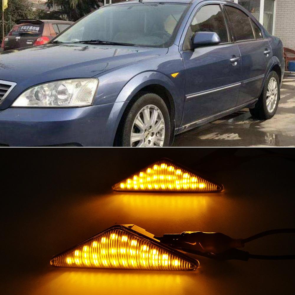 2PCS Led Dynamic Side Marker Turn Signal Light Sequential Blinker Light for Ford MONDEO 2000-2007 MK3 FOCUS MK1 1998-2004