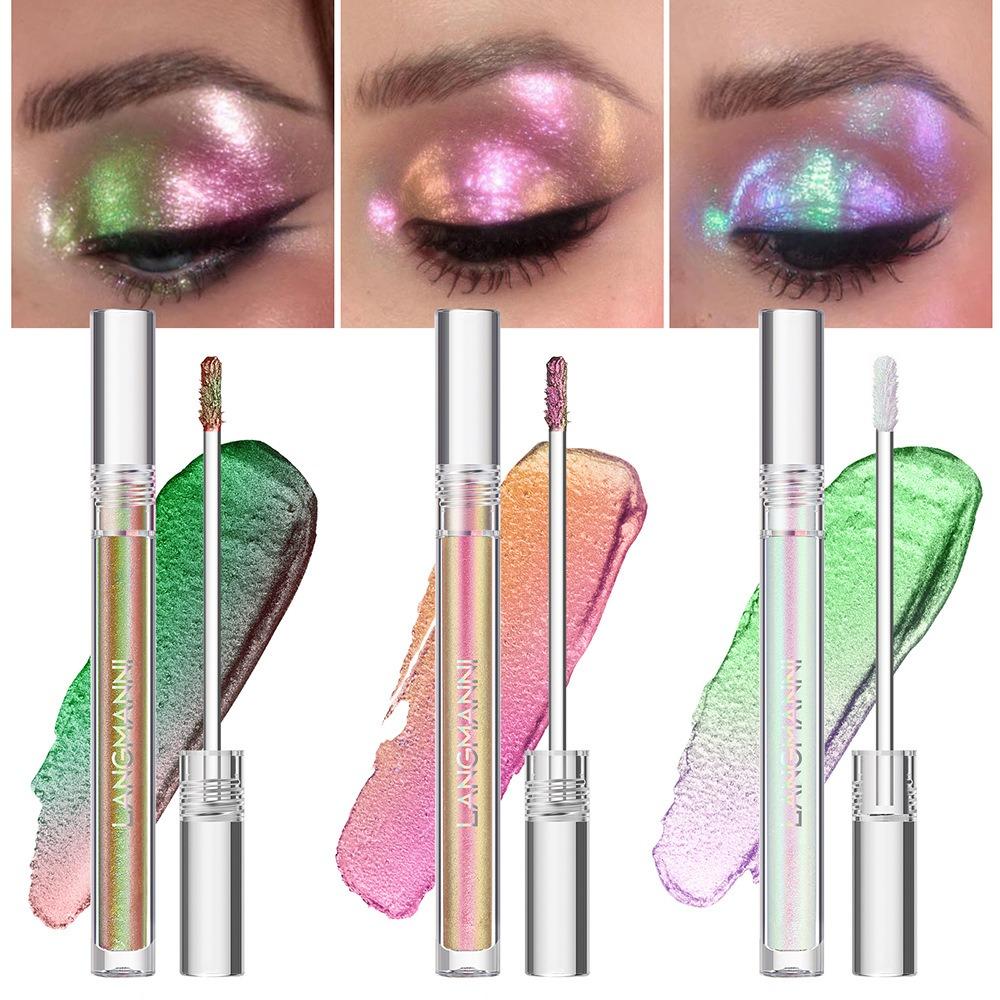 Langmanni Chameleon Liquid Eye Shadow 6 Color Diamond Shining Eye Shadow Solution