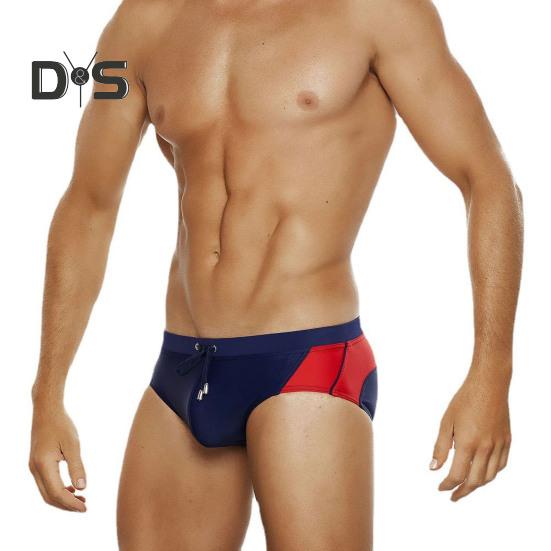 Мужские плавки с низкой талией, анти-экспозиционный шнурок, соответствующий цвету, мягкие, быстросохнущие, дышащие, облегающие, для купания, серфинга, водных видов спорта, плавки