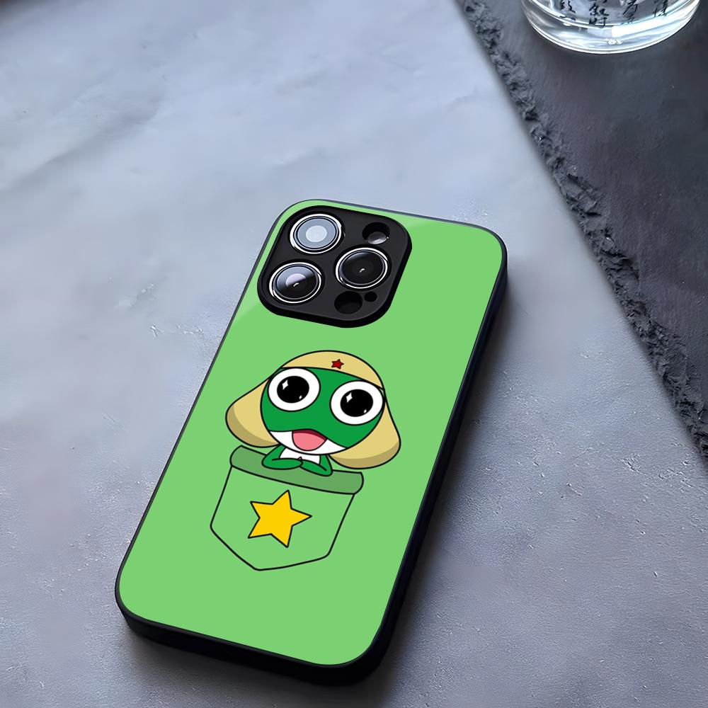 Мультяшный чехол-лягушонок Keroro Gunsou из закаленного стекла для IPhone 17 13 14 16 12 15 11 Pro Max Plus Mini X XR SE2020 Coque