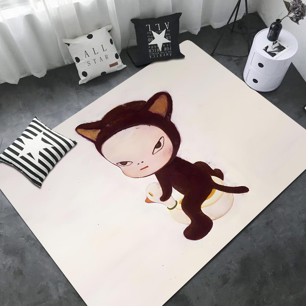 Yoshitomo Nara Entrance Door Mat Rectangle Anti-slip Home Soft Badmat Front Door Indoor Outdoor Mat Household Carpets
