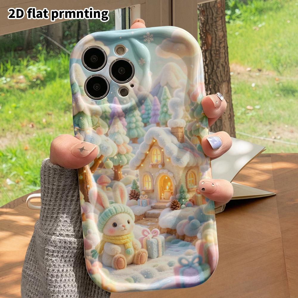 Phone Case: 2D flat, suitable for iPhone 18, 17, 16, 15, 14, 13, 12Pro protective case, forest cabin, perfect Christmas and Halloween holiday gift