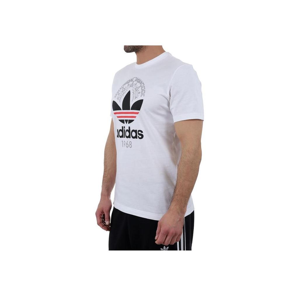 adidas Оригинальная футболка с трилистником, повседневная спортивная футболка с коротким рукавом, мужские топы, белые CD6827