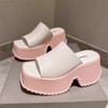 Trend 2024 Summer Platform Women Slippers Fashion Elegant Open Toe Increase Shoes Ladies Outdoor Dress Thick High Heel Sandalias