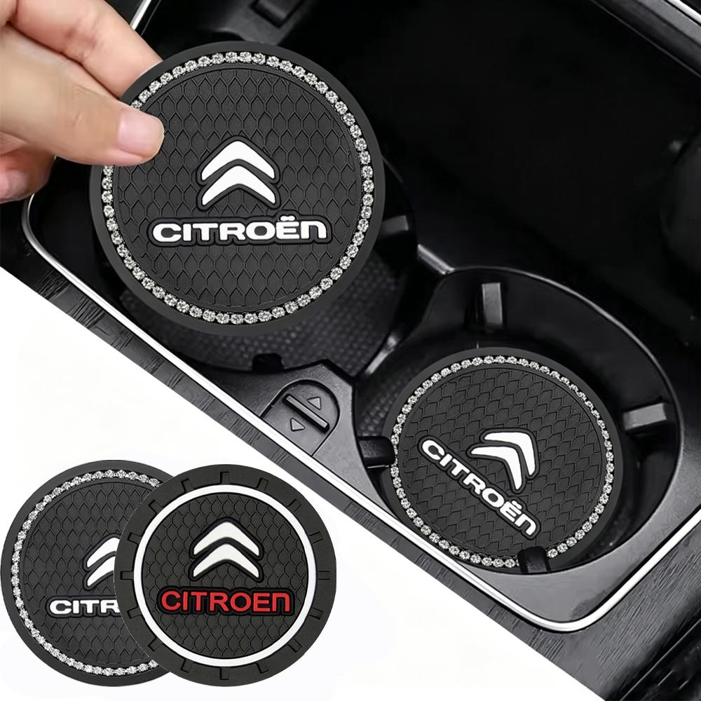 AQP4 valve core Car Coaster Water Cup Bottle Holder Anti-slip Pad Mat Silica Gel Waterproof For Citroen Picasso C3 Aircross C5 Xsara