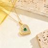 A stainless steel heart-shaped artificial rhinestone pendant necklace, simple, unique, niche, elegant, fashionable, versatile, suitable for women and