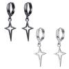 1 Pair Women Earrings Solid Color Star Shape Hip-hop Sturdy Lady Drop