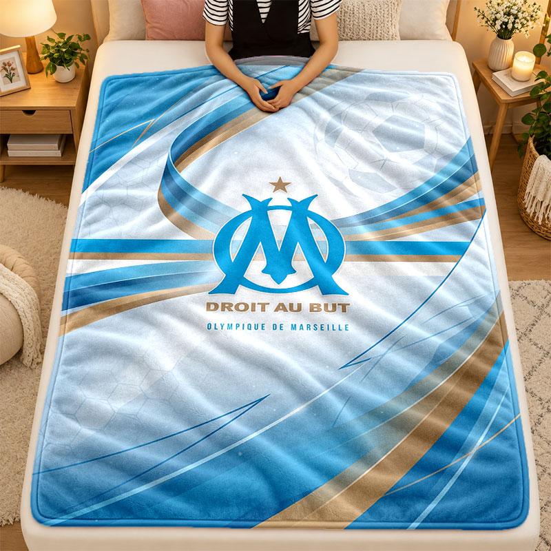 Flannel BlanketOlympique Lyonnais FC Warm Soft Throw Blanket for Indoor Sofa Bed Living Room Use