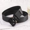 New Unisex Canvas Tactical Belt - No Metal Buckle, Woven Design, Ideal for Military Training.