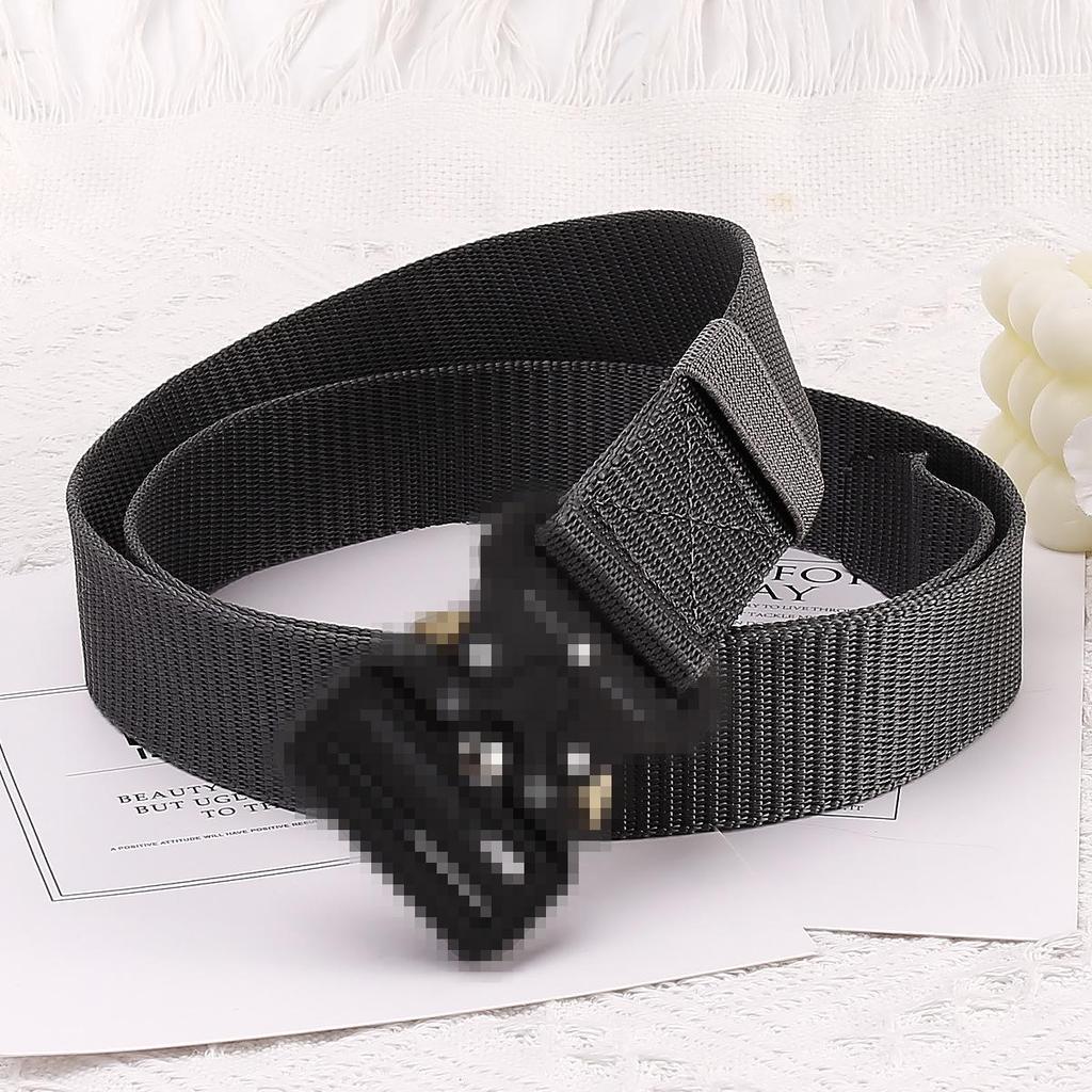 New Unisex Canvas Tactical Belt - No Metal Buckle, Woven Design, Ideal for Military Training.