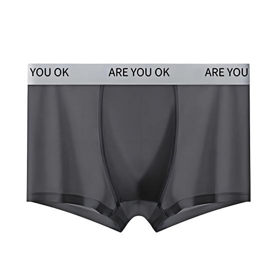 Мужские трусы-боксеры средней посадки, цветные шорты из ледяного шелка, ультратонкие дышащие летние трусы