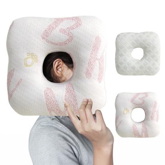 Подушка для восстановления после пирсинга уха Подушка для сна на боку с отверстием для уха Эргономичная подушка, которую можно стирать в машине, для облегчения боли в ухе Нодулярный хондрит