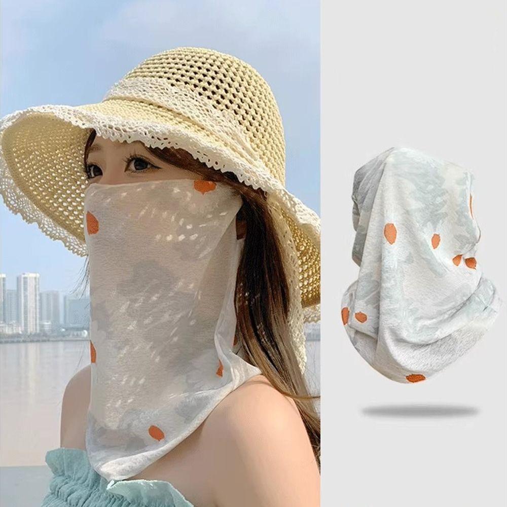 Breathable Women Mask Scarf Floral Printed Neck Gaiter Scarf for Summer Outdoor Sports
