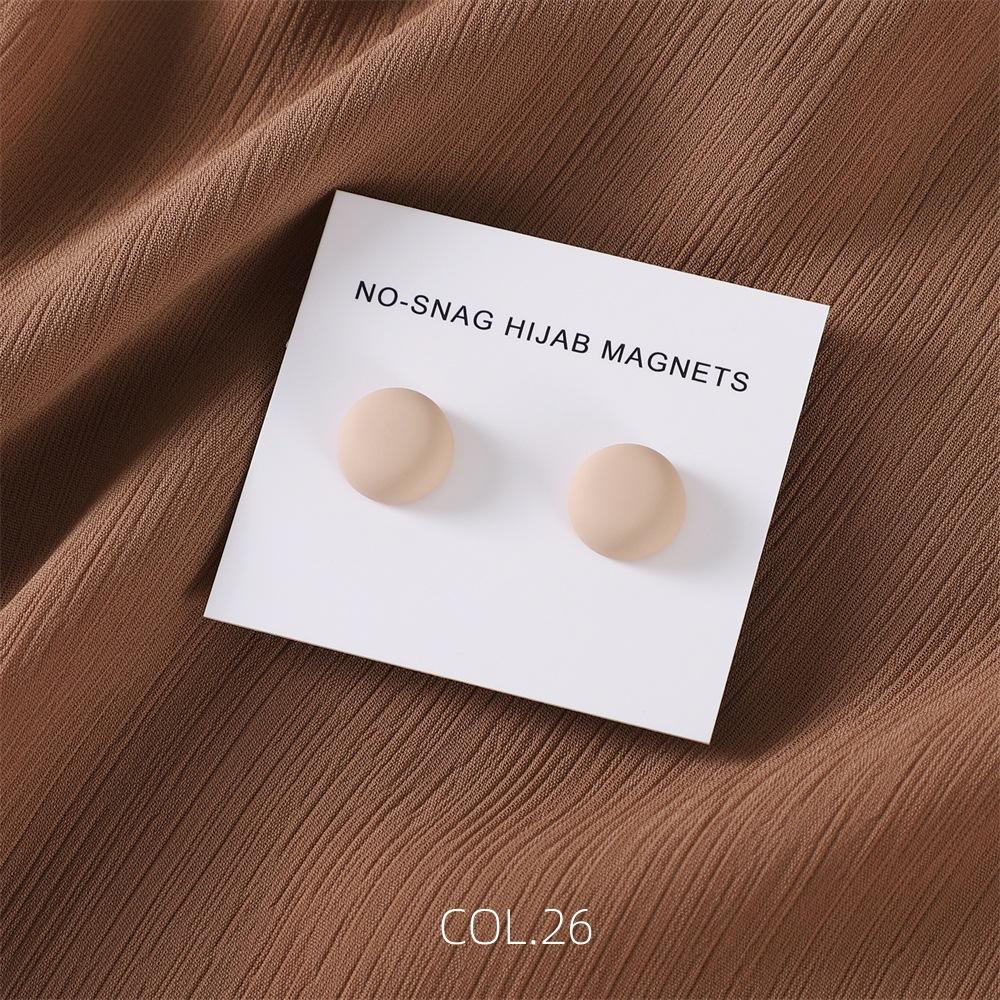 Safe Macaron Color Hijab Brooch Strong Metal Plating Magnetic Hijab Clip Luxury No Hole Pins Brooches Magnet For Muslim