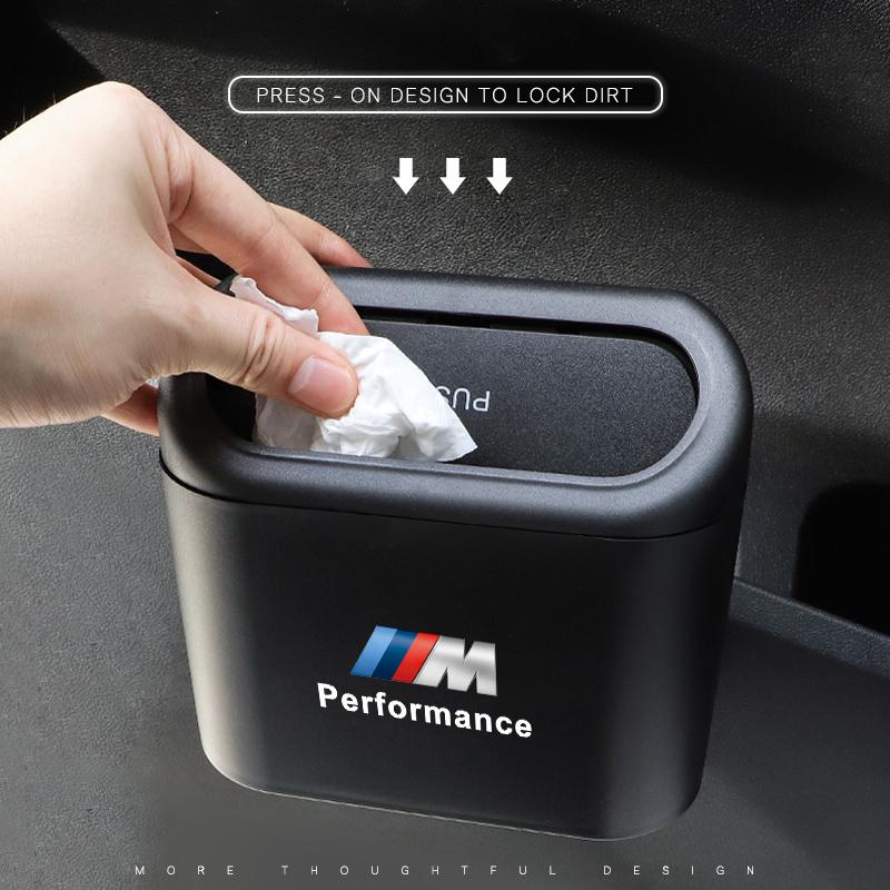 2026 Hot Portable Car Trash Can Hanging Organization Storage Box Sticker For BMW X1 X3 X4 X5 E46 E90 F20 E60 E39 F10 M1 M2 M3 M5 M6 E87 f1