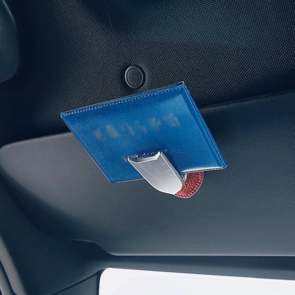 Мини-зажим для солнцезащитных очков, зажим для хранения билетов, держатель для очков на солнцезащитный козырек автомобиля, аксессуары для салона из искусственной кожи
