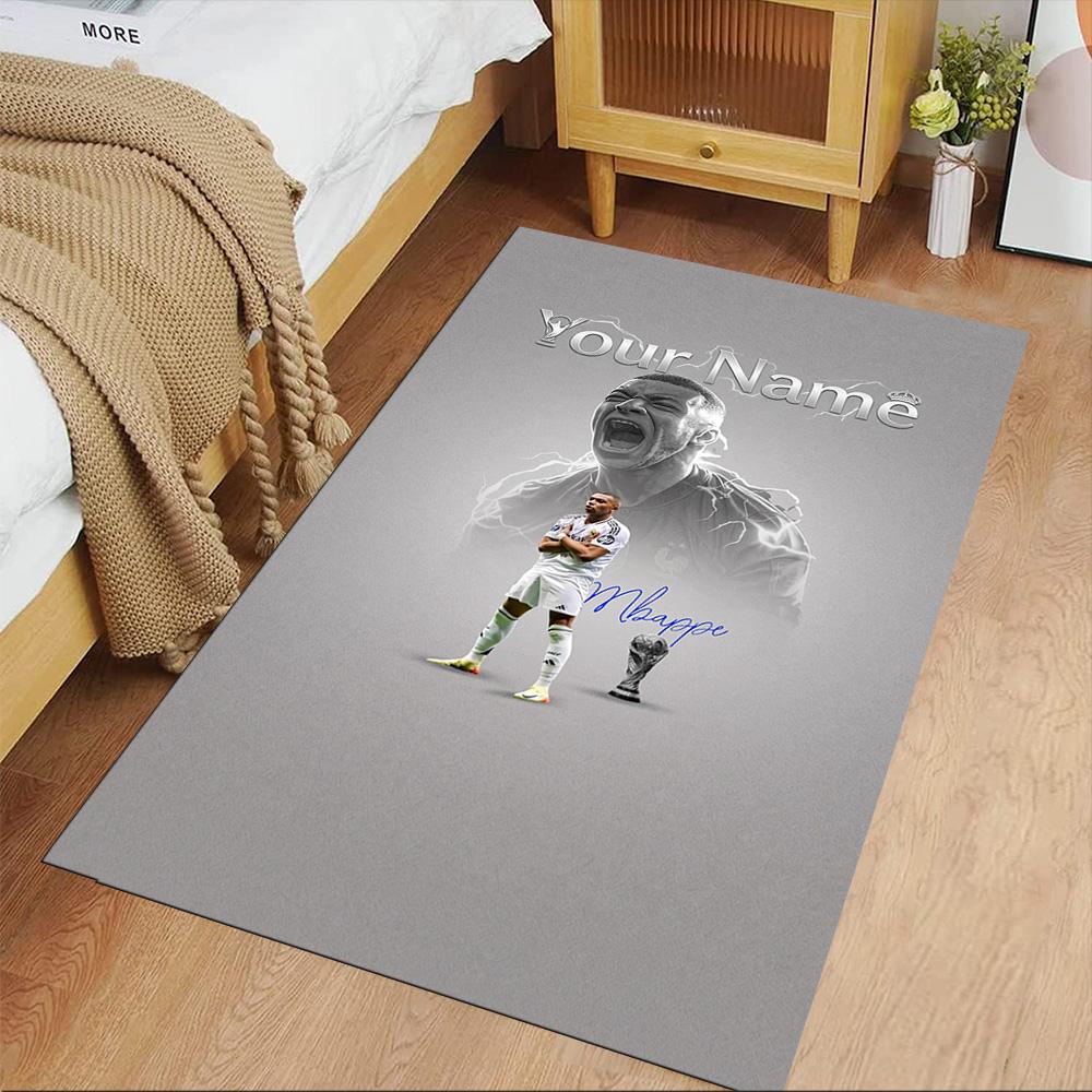 Mbappé Personalized Text Area Rug Perfect for Living Rooms Foyer Bedrooms Study room Antislip Carpet Anime Office Decor Best for Christmas