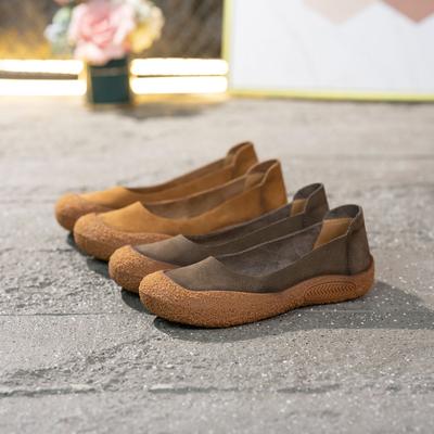 Весенне-летняя новая ретро-сумка из коровьей кожи первого слоя, повседневные и удобные женские туфли на мягкой подошве с мягким верхом