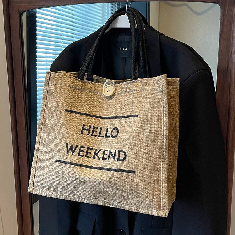 Large Capacity Single Shoulder Tote Bag for Women Ethnic Style Mommy Bag College Student Handbag