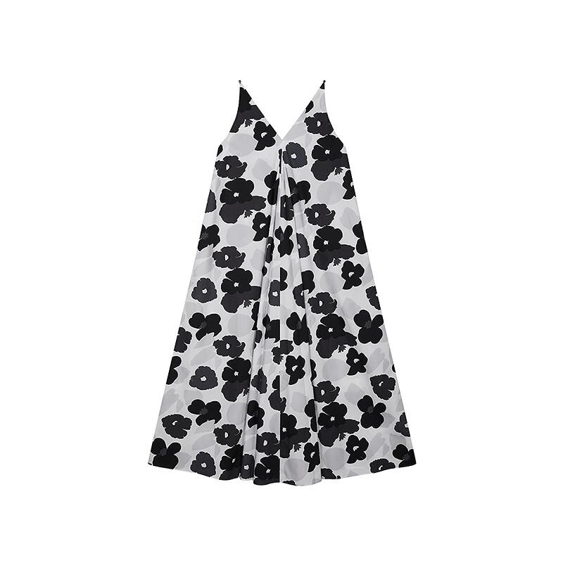 LESS Women's Cotton Spaghetti Strap A-Line Maxi Dress