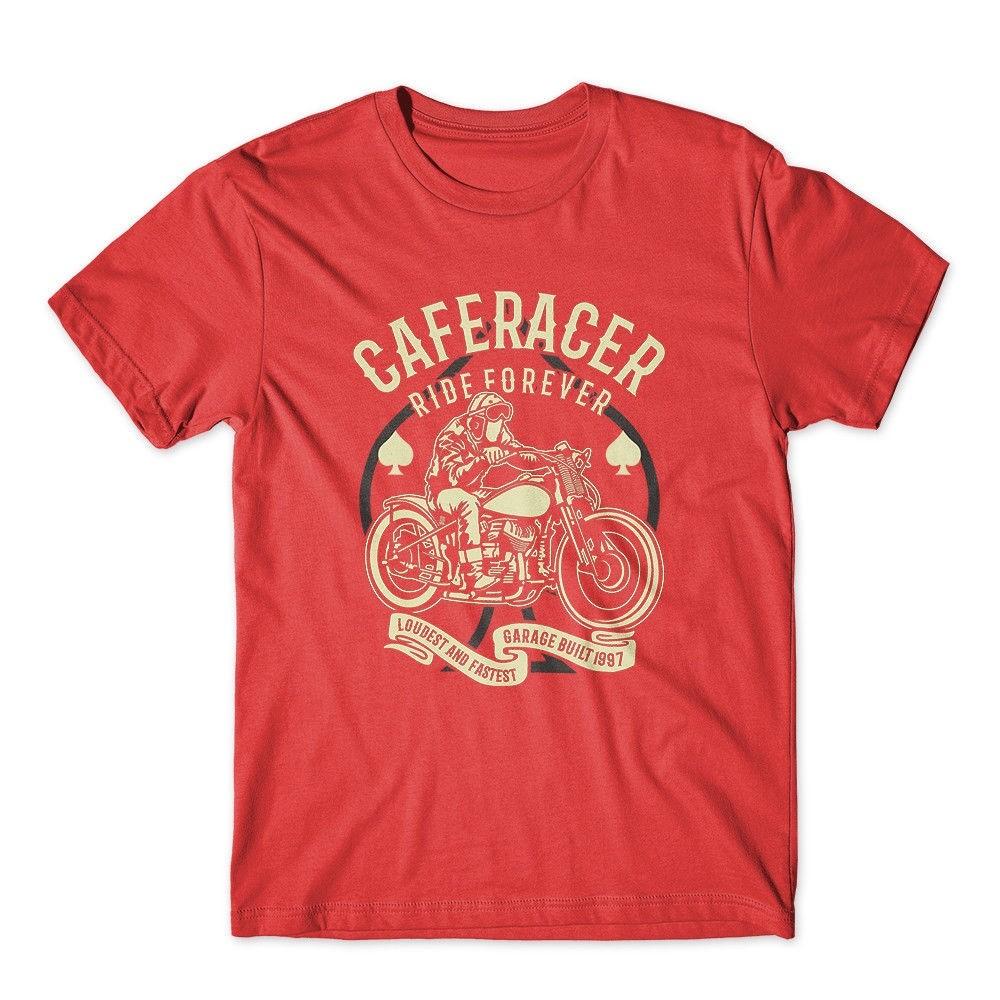 Футболка Caferacer Ride Forever. Мотоциклист Байкер 100% Хлопок Премиум Футболка Новая